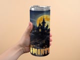 Personalized Halloween Tumbler, Spooky Haunted House Tumblers, Name Tumbler, Halloween Party Tumbler, Unique Tumblers, Autumn Gifts thumbnail 2