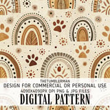 Boho Pet Paws & Rainbows Digital Art Size Bundle Png thumbnail 2