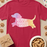 Rescue Is My Favorite Breed Dachshund Tee thumbnail 4