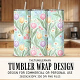Digital Bundle Pattern, Floral Digital Paper, Seamless Floral Pattern, Watercolor Flower Pattern, Tulips, Daisies Digital, Commercial Use thumbnail 2