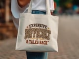 Expensive Difficult Talks Back PNG, Leopard Print Funny Quote Design, Distressed Varsity Digital Download thumbnail 9