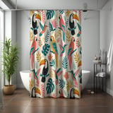 Tropical Canopy Bird Shower Curtain thumbnail 7