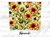 Watercolor Black Eyed Susan Tumbler Wrap PNG, Floral Fall Autumn Seamless Sublimation Design, 20oz Skinny Tumbler Digital thumbnail 14
