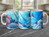 Underwater Coral Reef Mug Wrap Digital Design 11oz 15oz Sublimation PNG for Ocean Lovers | Marine Life Tropical Fish Scene Gift thumbnail 10