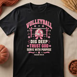 Dig Deep Trust God Volleyball Tee thumbnail 4