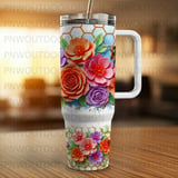 40oz Tumbler Wrap PNG, Distressed Honey Bee Honeycomb Floral Sublimation Design, Tapered Seamless Digital Download, Car Coaster Freebie. thumbnail 4