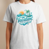 On Vacation Explore Relax Discover T-Shirt | Tropical Beach Summer Travel Tee | Wanderlust Holiday Outfit | Vacation Mode Gift thumbnail 2
