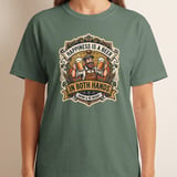 Happiness Is A Beer In Both Hands T-Shirt, Funny Drinking Tee, Craft Beer Lover Gift, Vintage Pub Style Graphic Shirt, Oktoberfest Apparel thumbnail 6