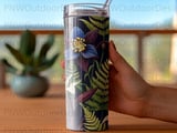 Dark Floral 20oz Tumbler Sublimation PNG Seamless Design | Moody Botanical Tumbler Wrap Digital File Instant Download thumbnail 4