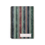 Dark Academia Striped Backpack & Spiral Notebook, Vintage Green Red Blue Grunge Aesthetic, College Student Teacher Gift thumbnail 4