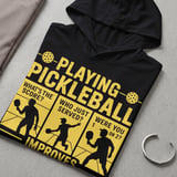 Pickleball Sport-Tek Performance Hood, Playing Pickleball Improves Memory What's The Score, Lightweight Hoodie thumbnail 7