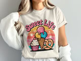 Sweet Life Digital PNG, Retro Ice Cream Cupcake Pretzel Graphic, Groovy Dessert Art, Summer Food Download, Candy Clipart thumbnail 8