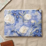 Blue Leopard White Peony Laptop Sleeve, Faux Lace Floral Tech Bag, Artistic Accessory Pouch, Romantic Gift For Her thumbnail 14
