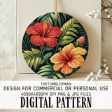 Tropical Tumbler Design, Hibiscus Flower Digital Download, Colorful Floral Tumbler Png, Floral Junk Journal Pages, Digital Scrapbooking thumbnail 3