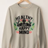 Healthy Body Happy Mind Shirt, Mental Health Fitness Sweatshirt, Workout Graphic Tee, Gym Motivational T-Shirt, Wellness Self Care Gift thumbnail 9