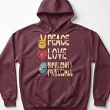 Pickleball Gildan Fleece Hoodie, Peace Love Pickleball Vintage Graphic, Court Pullover thumbnail 3