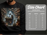 Ghost Reading T-Shirt, Library T-Shirt, Spooky Season T-Shirt, Halloween T-Shirt, Book Lover T-Shirt, Gothic T-Shirt, Witch T-Shirt thumbnail 6
