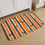 Halloween Bat Shower Curtain and Bath Mat, Spooky Striped Bathroom Decor, Grunge Orange and Black Autumn Bat Decor, Gothic Home Gift thumbnail 11