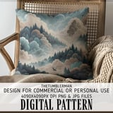 Digital Forest, Clouds, and Sky Pattern, Digital Landscape, Forest, Sky, Tree, Clouds, Digital Bundle Pattern, Digital Image for Commercial thumbnail 5