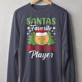 Pickleball Sport-Tek Long Sleeve Tee, Santas Favorite Pickleball Player, Sun Shield Shirt thumbnail 5