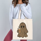 Leopard Ghost Iced Coffee Tote Bag thumbnail 2