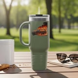 Grand Wagoneer Tumbler, Flaming Car Tumbler, The Waggy Car, Burning Car, Skeleton Driver, Cars Tumbler, Gift for Car Lover thumbnail 1