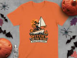 Witchy On The Wind Broom Prefer A Boom Sailing Witch Ocean Graphic Crewneck Sweatshirts thumbnail 2