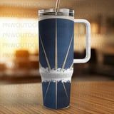 Distressed Sun Rays Digital, 40oz Tumbler Sublimation Wrap, Seamless Tapered Design, Blue and Gold Digital Download thumbnail 2