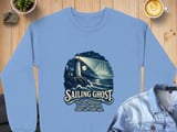 Sailing Ghost Lighthouse Crewneck Sweatshirts Nautical Phantom Ship Night Ocean Wave Graphic Print thumbnail 8