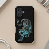 Glowing Blue Tiger MagSafe® Phone Case thumbnail 5