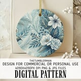 Winter Floral Tumbler Design, Digital Paper Pack, Watercolor Flowers, Printable PNG, Floral Junk Journal, Scrapbooking Paper thumbnail 3