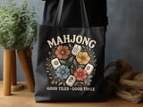 Vintage Floral Mahjong Gift, Good Tiles Good Times Game Night Decor, Botanical Mahjong Tile Art Print, Hostess Gift for Mahj Player thumbnail 14
