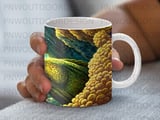 Deep Sea Sublimation Wrap Digital Design, Ocean Mug PNG 11oz 15oz, Exotic Marine Life Art, Nature Lover Gift thumbnail 5