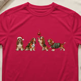 Christmas Basset Hounds Tee thumbnail 3