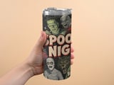 Personalized Halloween Tumbler, Spooky Night Design, Monster Tumbler, Dracula, Frankenstein, Werewolf, Mummy, Halloween Gift, Name Tumbler thumbnail 4