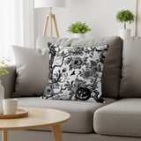 Gothic Toile Halloween Woven Blanket, Vintage Dark Academia Throw Pillow & Tapestry Blanket, Spooky Victorian Botanical Pumpkin Home Decor thumbnail 19