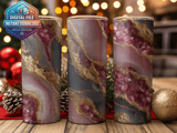 20 oz Geode Tumbler Wrap Sublimation Design, Pink Gold Crystal, Straight and Tapered Wrap png, Digital Download, Tumbler Design thumbnail 2