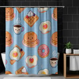 Digital Bundle Pattern, Cute Breakfast Digital Paper, Kawaii Pancakes, Waffles, Eggs, Donut, Coffee Pattern, Foodie Digital, Commercial Use thumbnail 12