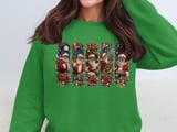 Vintage Black Santa Christmas Brushstroke African American Santa Sublimation Design, Nostalgic Holiday  thumbnail 5