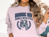 Bionic Hip T-Shirt: Handle With Style Design, Hip Replacement Surgery Recovery Apparel thumbnail 1