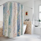 Watercolor Meadow Dreams Shower Curtain thumbnail 2