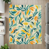 Floral Throw Blanket and Pillow:  Modern Design, Cozy Home Decor  thumbnail 12