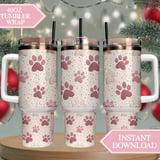 Sweet Whimsical Paw Print Digital Pattern Size Bundle Png thumbnail 8
