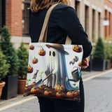 Halloween Tote Bag, Ghost Gardener, Pumpkin Patch, Spooky Season, Fall Decor, Halloween Decor, Cute Ghost, Halloween Party, Autumn Vibes thumbnail 4