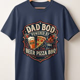 Dad Bod Powered By Beer Pizza BBQ T-Shirt | Funny Father's Day Gift for Him | Grill Master Vintage Graphic Tee | Husband Birthday Shirt thumbnail 5
