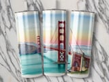 Golden Gate Bridge San Francisco Tumbler Wrap Digital Download | California Dreaming 20oz Skinny Tumbler PNG Sublimation Design Watercolor thumbnail 2