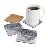 Grand Wagoneer Corkwood Coaster Set, Merry Christmas The Waggy, Snowy Winter Car Coasters, Car Lover Gift, Gift for Wagoneer Fan thumbnail 3
