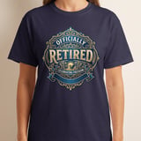 Officially Retired T-Shirt, Faux Gold Print Retirement Gift for Men, Celebrating Freedom Tee, Vintage Retirement Party Shirt thumbnail 9