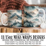 Digital Pattern Bundle, Watercolor Forest, Trees, Clouds Digital Download, Printable Digital Paper, Scrapbook Paper, Commercial Use, Digital thumbnail 4