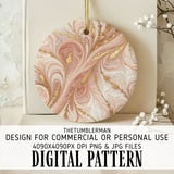 Pink Marble Gold Tumbler Design, Watercolor Flower Digital Paper, Floral Junk Journal, Printable Tumbler PNG, Scrapbooking Paper Digital thumbnail 3